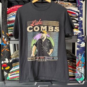 Modern Black Luke Combs Growin Up And Gettin Old 2024 Tour Graphic Tee Size M